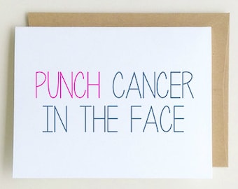 Cancer Card | Punch Cancer in the Face | Get Well Soon| Cancer Awareness Card| Funny Cancer Card |  Breast Cancer {SKU: FC138}