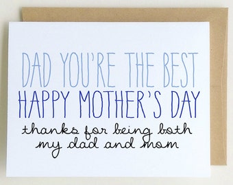 Mother's Day Card for Dad |Happy Mother's Day Dad Card | Single Dad Card {SKU: FC145}