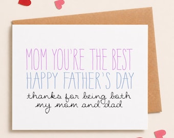 Father's Day Card for Mom, Happy Father's Day Mom Card | Single Mom Card