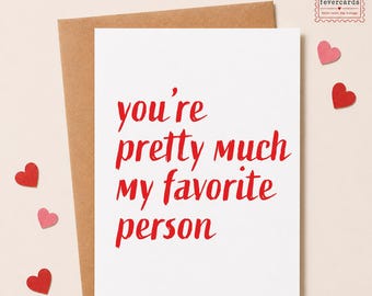 Favorite Person Card, Anniversary Love Card