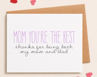 Card for Mom | Funny Card for Mom | Single Mom Card | Mom you're the best | Single Mother | Birthday Card Mom