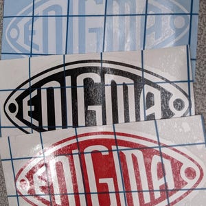 x1 4.75" Enigma Machine logo - (asst colors) Vinyl Decal Sticker Oracal