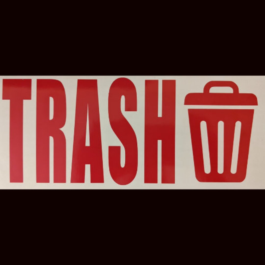 Trash Decal Sticker for Trash Can / Wheelie Bin Etsy