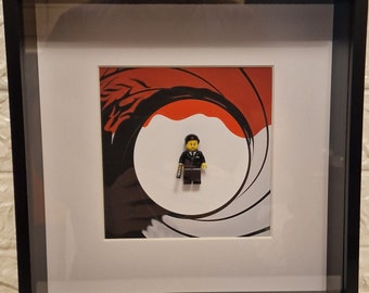 James Bond 007 3d lego frame gift present minifigure art frame