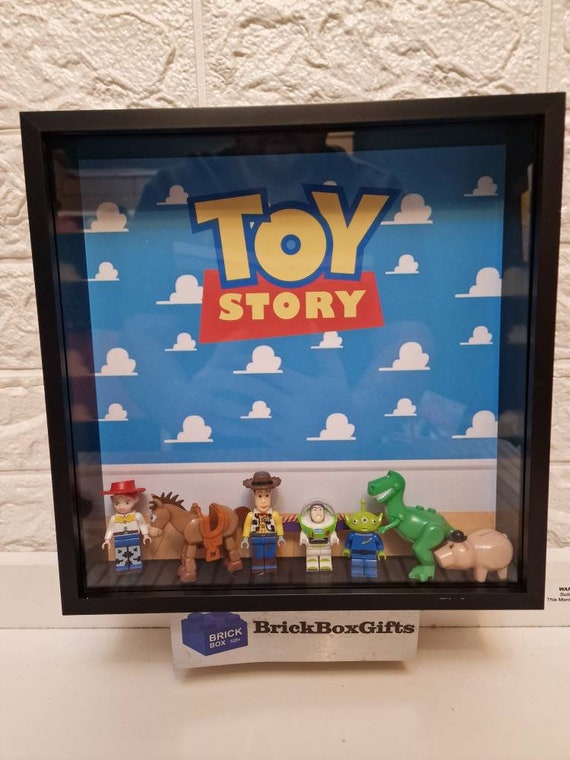 Toy Story Minifigure 3D Box Frame Pixar Toy Story Woody Buzz Lightyear  Jessie Ham Rex Bullseye alien