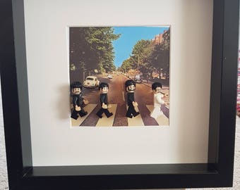 The Beatles Abbey Lane  3D Picture Frame Present Gift Custom George Harrison, Paul McCartney, Ringo Starr, John Lennon