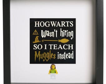 Hogwarts wasnt hiring so i teach muggles minifigure 3d frame school present teacher