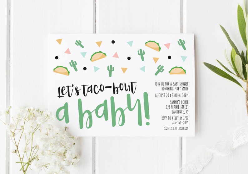 Taco Bout A Baby Shower Invitations Fiesta Invites Taco Bout Etsy