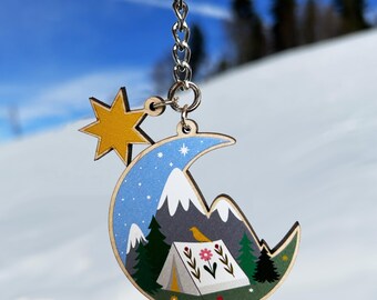 Moon & Stars Camping Keyring