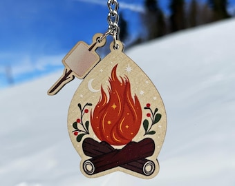 Campfire Wooden Keyring