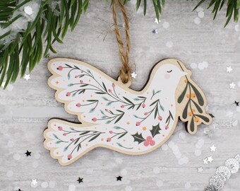 Peaceful Dove Wooden Christmas Decoration