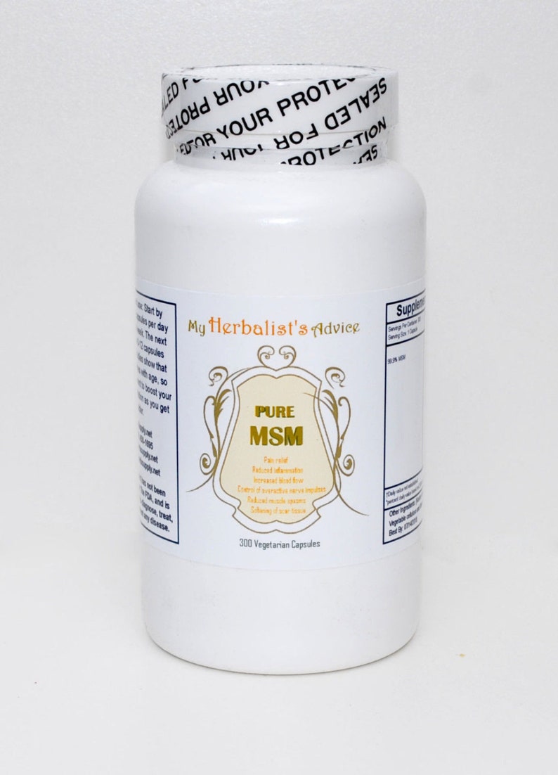 Pure MSM 300 Capsules Reduce Pain and Inflammation Etsy