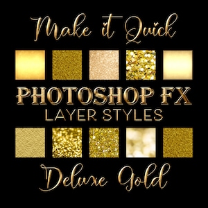 Gold Styles,  Photoshop Styles, ASL FX Photoshop Text Effects, Gold Foil Effect, Gold Stamp, Embossed Gold, Gold Highlights, Real Gold FX