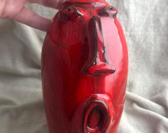 Vintage Orcas Island Pottery Face Jug, 2005