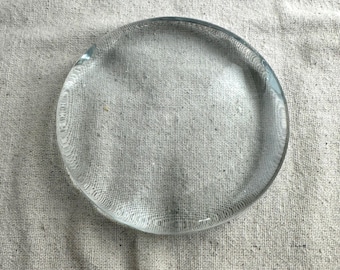 Blenko Clear Glass Coaster, Retro MCM Trivet (4 inch)