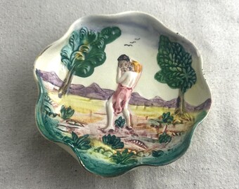 Vintage Capodimonte Trinket Dish, Hand-Painted Italian Decor