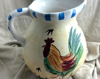 Hausenware Rooster Pitcher, Mary Jane Mitchell 1999