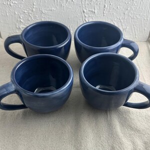 Pottery Barn Sausalito Cobalt Blue Coffee Cups, set of 4, preowned, Mexico, replacements
