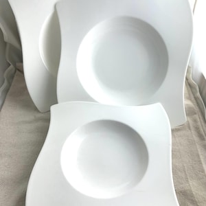 Villeroy & Boch New Wave Dishes, 2 pasta bowls, 1 soup bowl, replacements, large rim, 10 1/2&quot; and 9 1/2&quot;, made in Germany