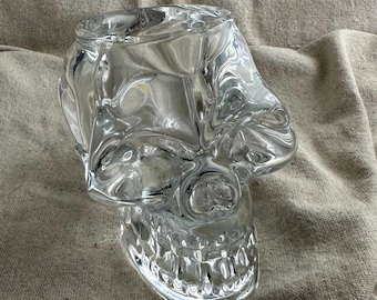 Glass Skull Candle Holder, Halloween Decor