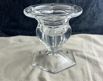 Royal Doulton Concord Candle Holder, clear crystal, discontinued, preowned, estate, signed