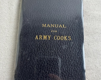 1879 Manual for Army Cooks, Black Binding, Gold Lettering