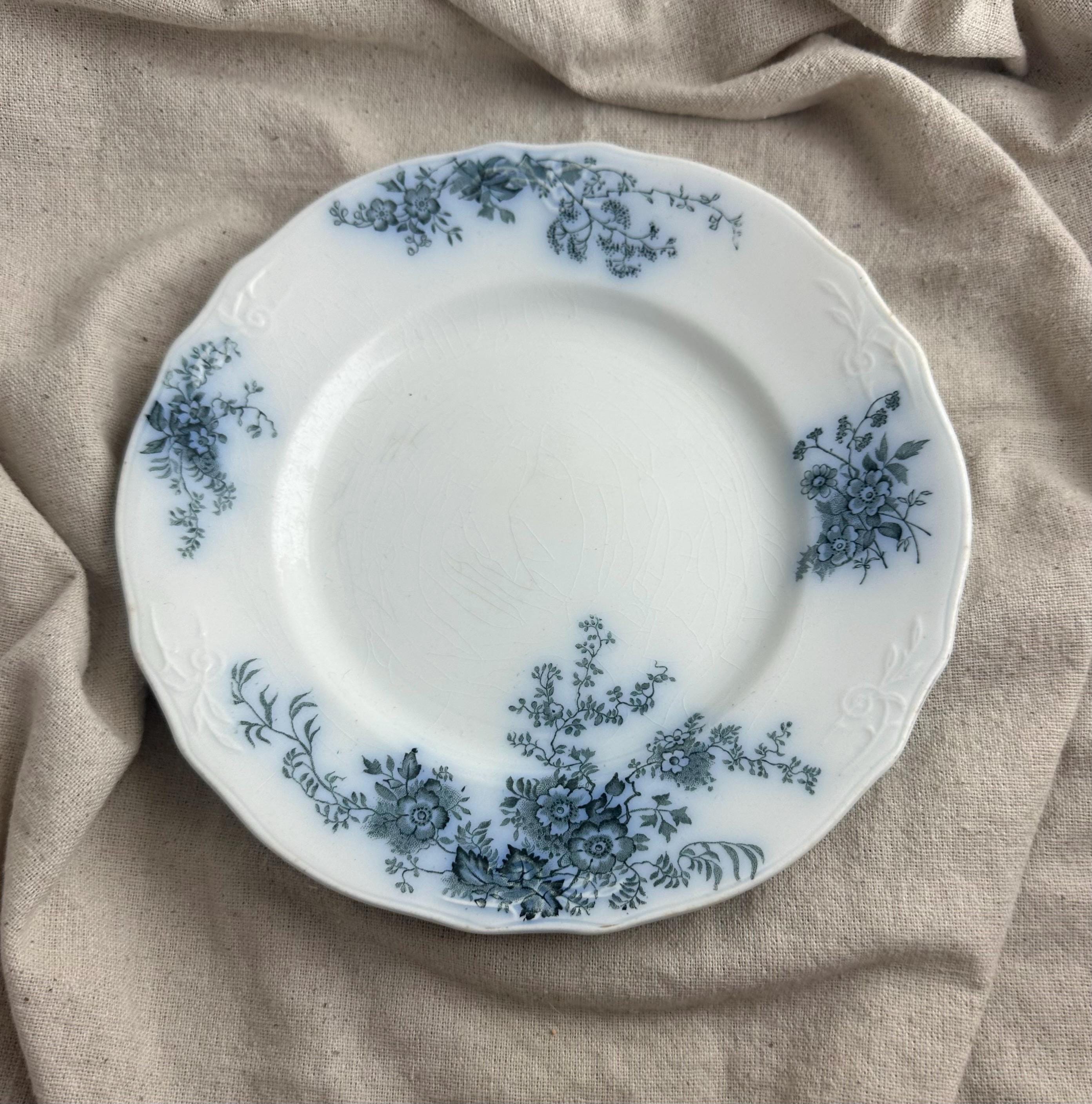 8 Blue Flower Plates - Etsy