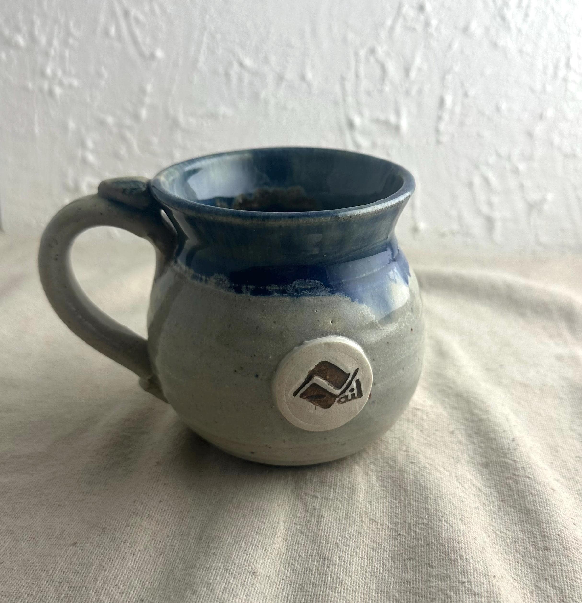 Studio Pottery Mug, artist signed Pike, Vail, Colorado, gray with