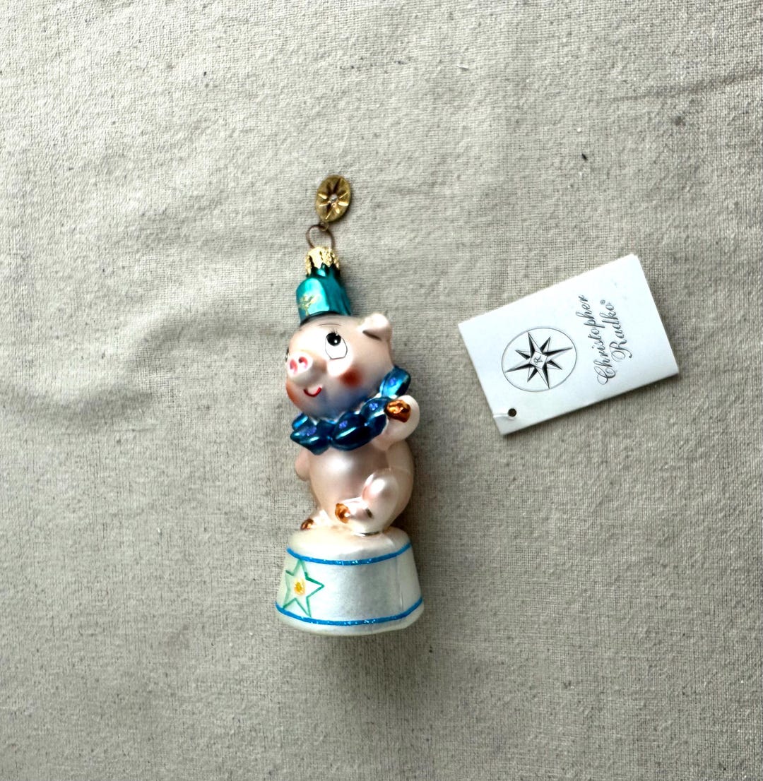 Christopher Radko Circus Hams Blue Ornament, 2 1/4" V 1 3/4", Circus