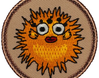 Puffer Fish Patch (733) 2 Inch Diameter Embroidered Patch