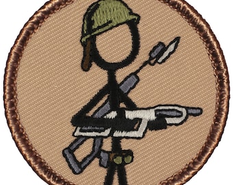 Stickman Marine Patch (333) 2 Inch Diameter Embroidered Patch