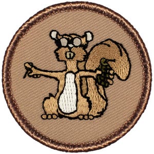 Exploding Squirrel Patch (295) 2 Inch Diameter Embroidered Patch