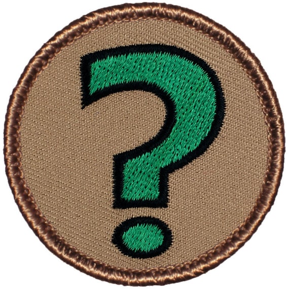 Green Question Mark Patch 206A 2 Inch Diameter Embroidered Etsy
