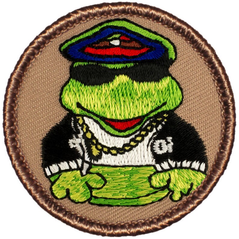 Download Gangsta Frog Patch 040 2 Inch Diameter Embroidered Patch ...