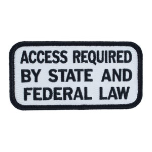 Access Required by State and Federal Law SD-009 Service Dog Embroidered Patch - 4 Inch X 2 Inch
