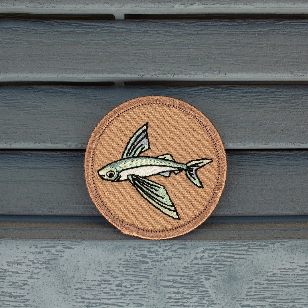 Flying Fish Patch (131) 2 Inch Diameter Embroidered Patch - Etsy