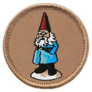 Gnome Patch - 2 Inch Diameter Embroidered Patch