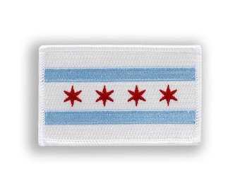 Chicago Flag Patch - Embroidered Patch 2" x 3 3/8"