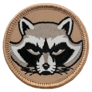 Angry Raccoon Patch - 2 Inch Diameter Embroidered Patch