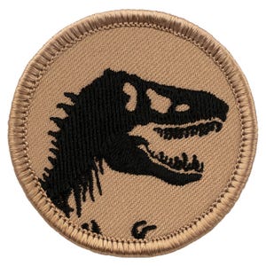 T-rex Patch (192) 2 Inch Diameter Embroidered Patch