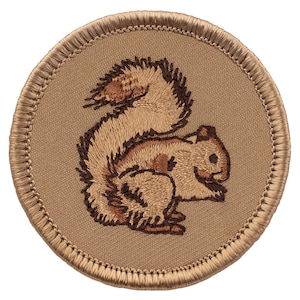 Squirrel Patch (212) 2 Inch Diameter Embroidered Patch