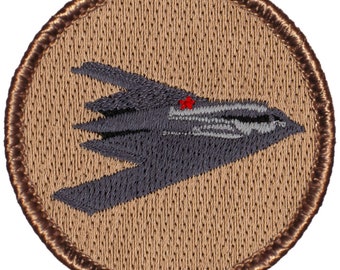 Stealth Bomber Patch (319) 2 Inch Diameter Embroidered Patch