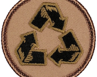 Recycle Patch (762) 2 Inch Diameter Embroidered Patch