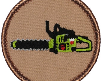 Chainsaw Patch 2 Inch Diameter Embroidered Patch