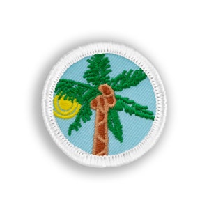 Palm Tree Demerit Badge - 1.5&quot; Diameter Embroidered Patch