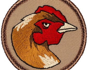 Hen Patch (043) 2 Inch Diameter Embroidered Patch