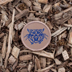 Blue Wildcat Patch 2 Inch Diameter Embroidered Patch