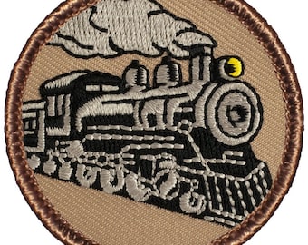 Train Locomotive Patch (763) 2 Inch Diameter Embroidered Patch