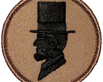 Abe Lincoln Patch - 2 Inch Diameter Embroidered Patch