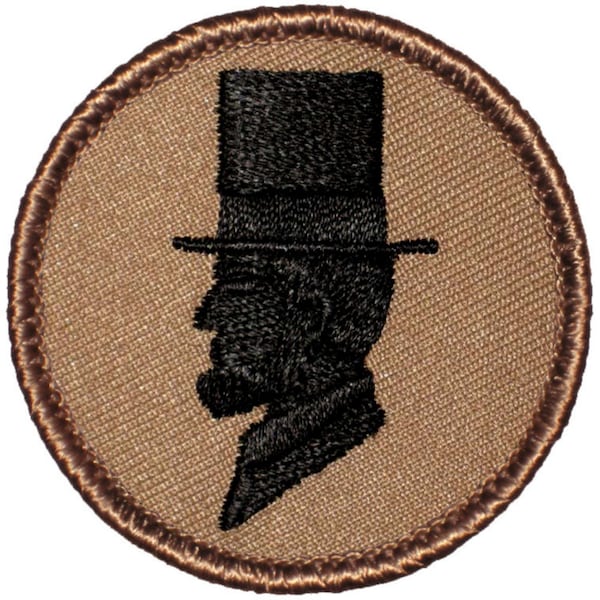 Abe Lincoln Patch - 2 Inch Diameter Embroidered Patch